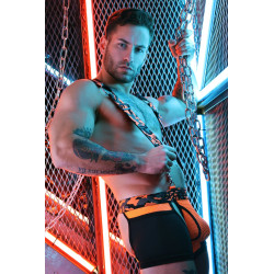 Breedwell Harnais Neo Camo Noir-orange Neon